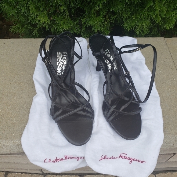 Salvatore Ferragamo Shoes - NEW Salvatore Ferragamo Strappy Heels Sandals 9B